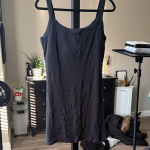 Black Sleeveless Ribbed Dress